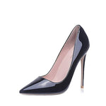 Women's High Heel Shoes, 12cm/4.72inch, Open Heel Shoes, Evening Shoes, Lacquered and Suede