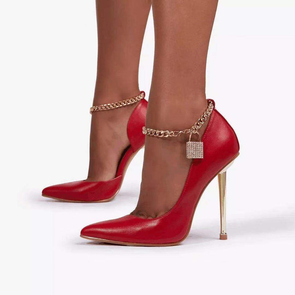 Chain lock drill high heels